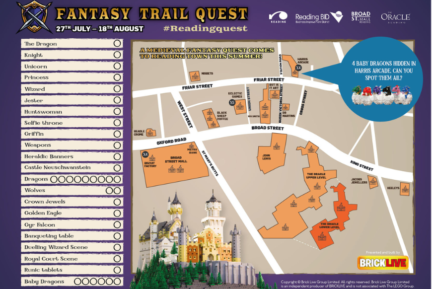 Map of Reading Fantasy Trail Quest